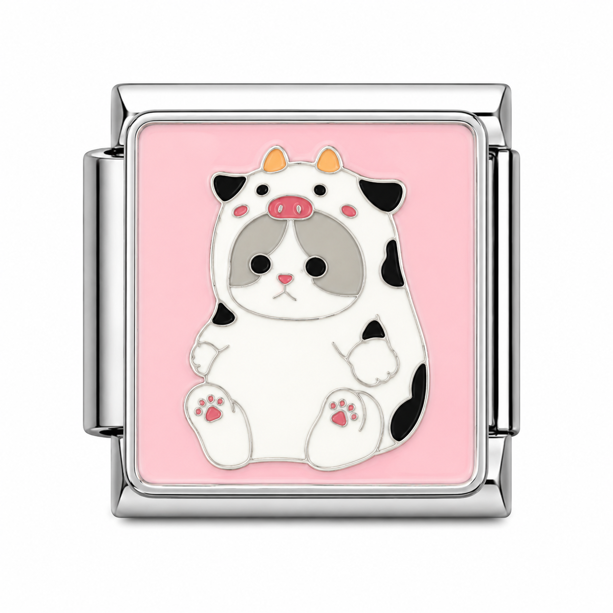 CHARM ACERO INOXIDABLE GATITO VACA