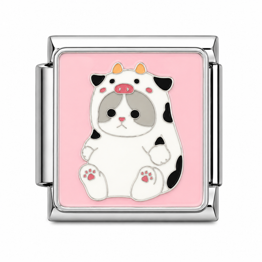 CHARM ACERO INOXIDABLE GATITO VACA