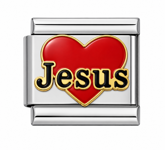 CHARM ACERO INOXIDABLE JESUS EN PLATEADO
