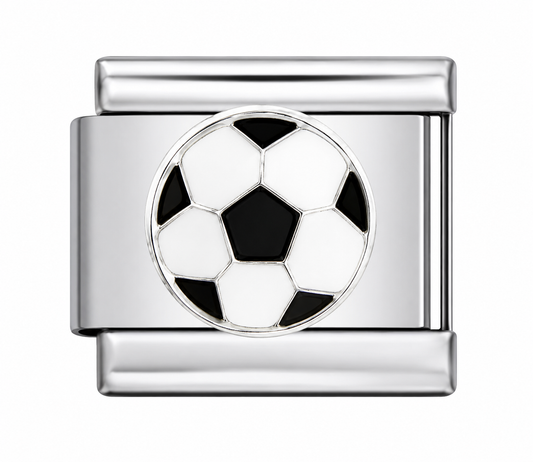 CHARM ACERO INOXIDABLE BALON DE FUTBOL EN PLATEADO