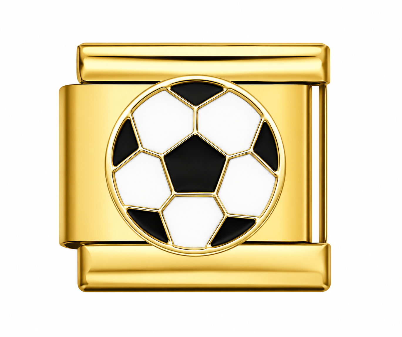 CHARM ACERO INOXIDABLE BALON DE FUTBOL EN DORADO