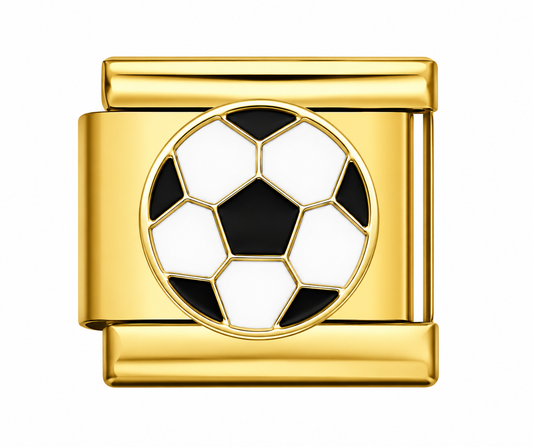 CHARM ACERO INOXIDABLE BALON DE FUTBOL EN DORADO