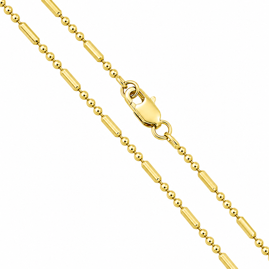 CADENA ORO LAMINADO TRES PUNTOS Y COMA 1.5 MM X 60 CM