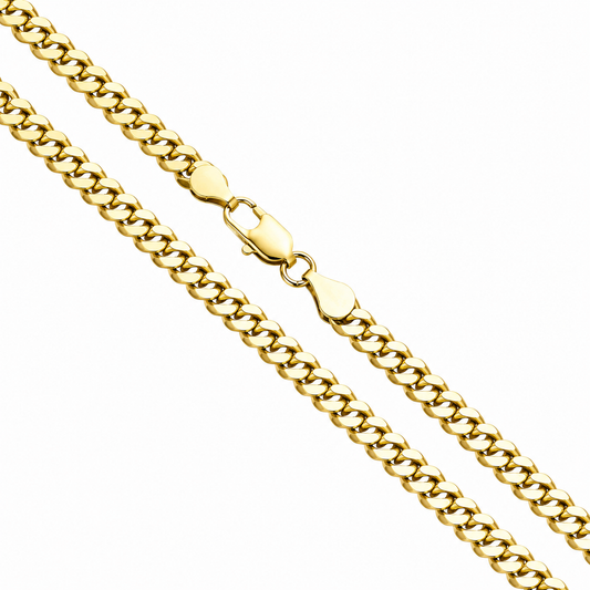 CADENA ORO LAMINADO CUBANO 6 MM X 60 CM