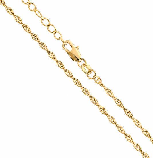 CADENA ORO LAMINADO TORZAL 2 MM X 45 CM