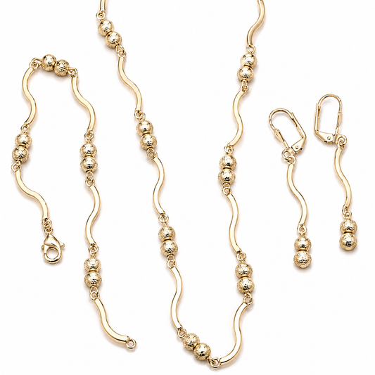 JUEGO ORO LAMINADO ESFERAS COLGANTES