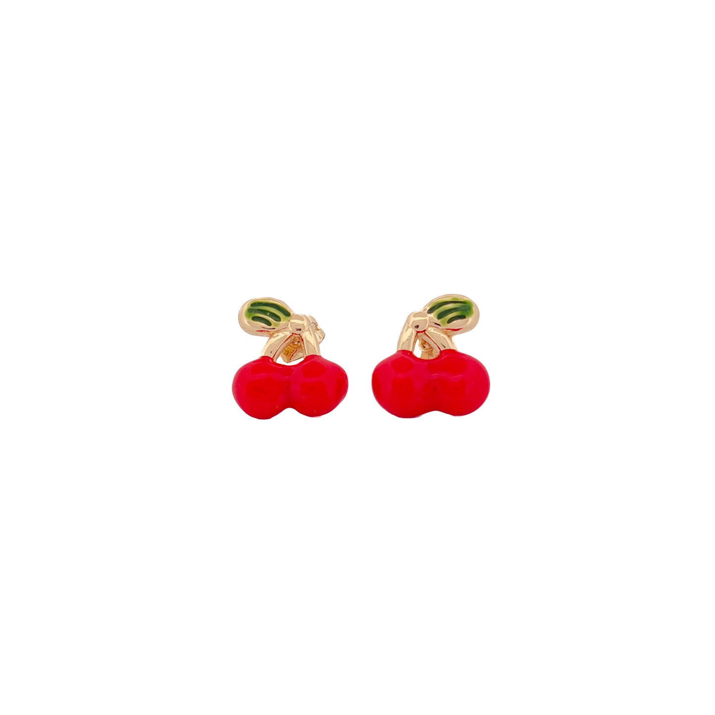 ARETE ORO LAMINADO CEREZA ROJA