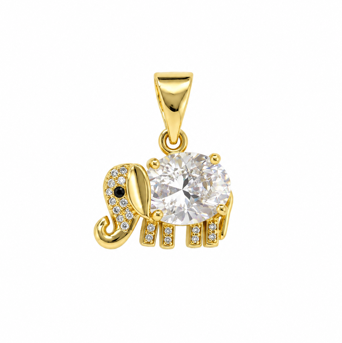 DIJE ORO LAMINADO ELEFANTE CON PIEDRA