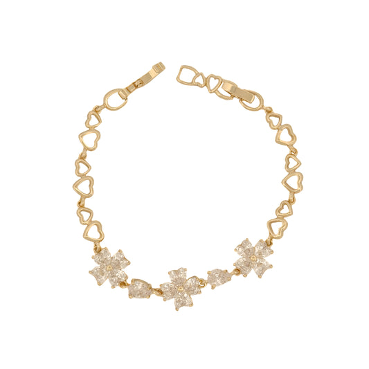 PULSO ORO LAMINADO TRÉBOL DE CORAZONES