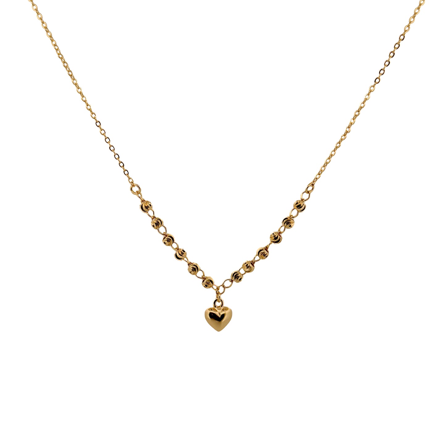 GARGANTILLA ORO LAMINADO CORAZÓN CON BALINES