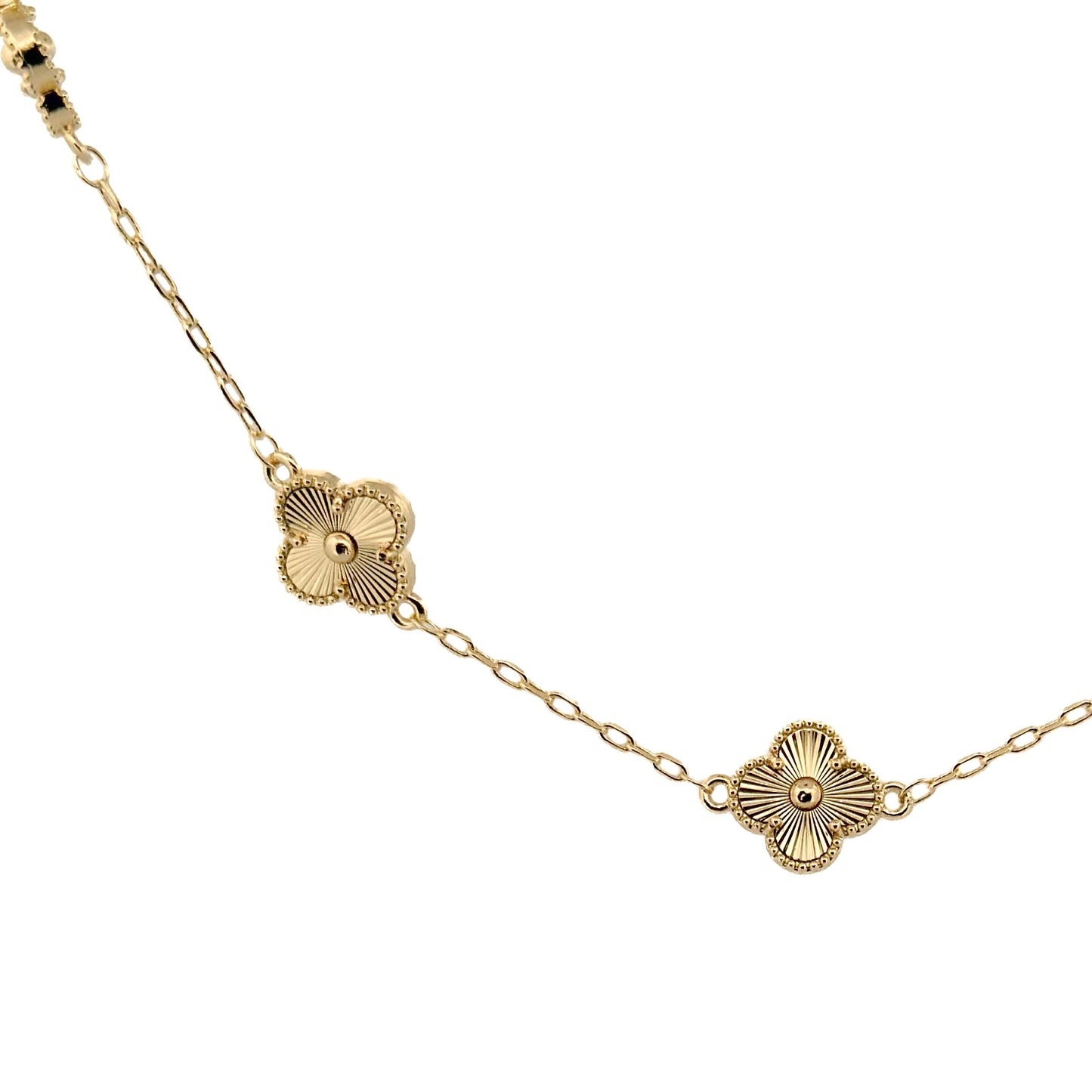 GARGANTILLA ORO LAMINADO TREBOL DIAMANTADO