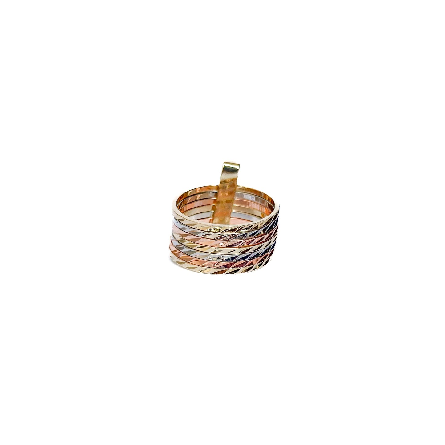 ANILLO ORO LAMINADO SEMANARIO PIEDRA CIRCULAR COLGANTE