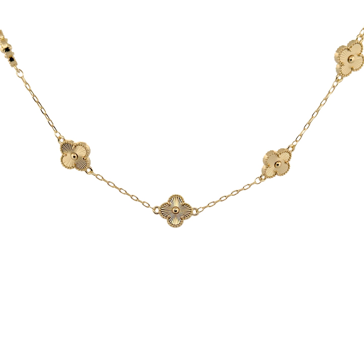 GARGANTILLA ORO LAMINADO TREBOL DIAMANTADO