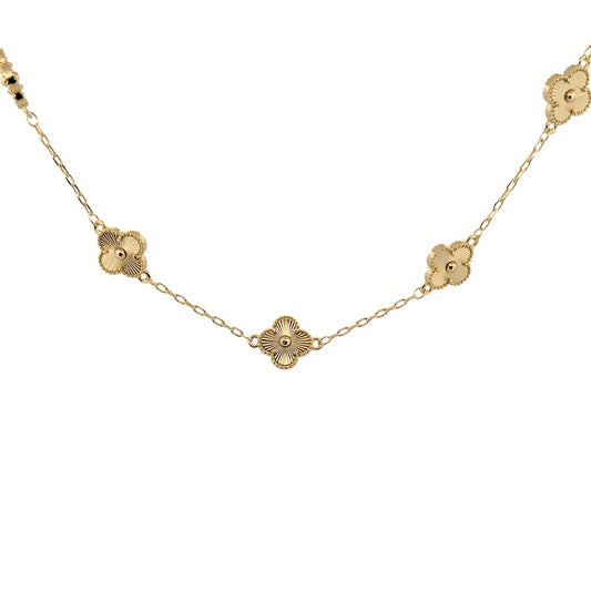 GARGANTILLA ORO LAMINADO TREBOL DIAMANTADO