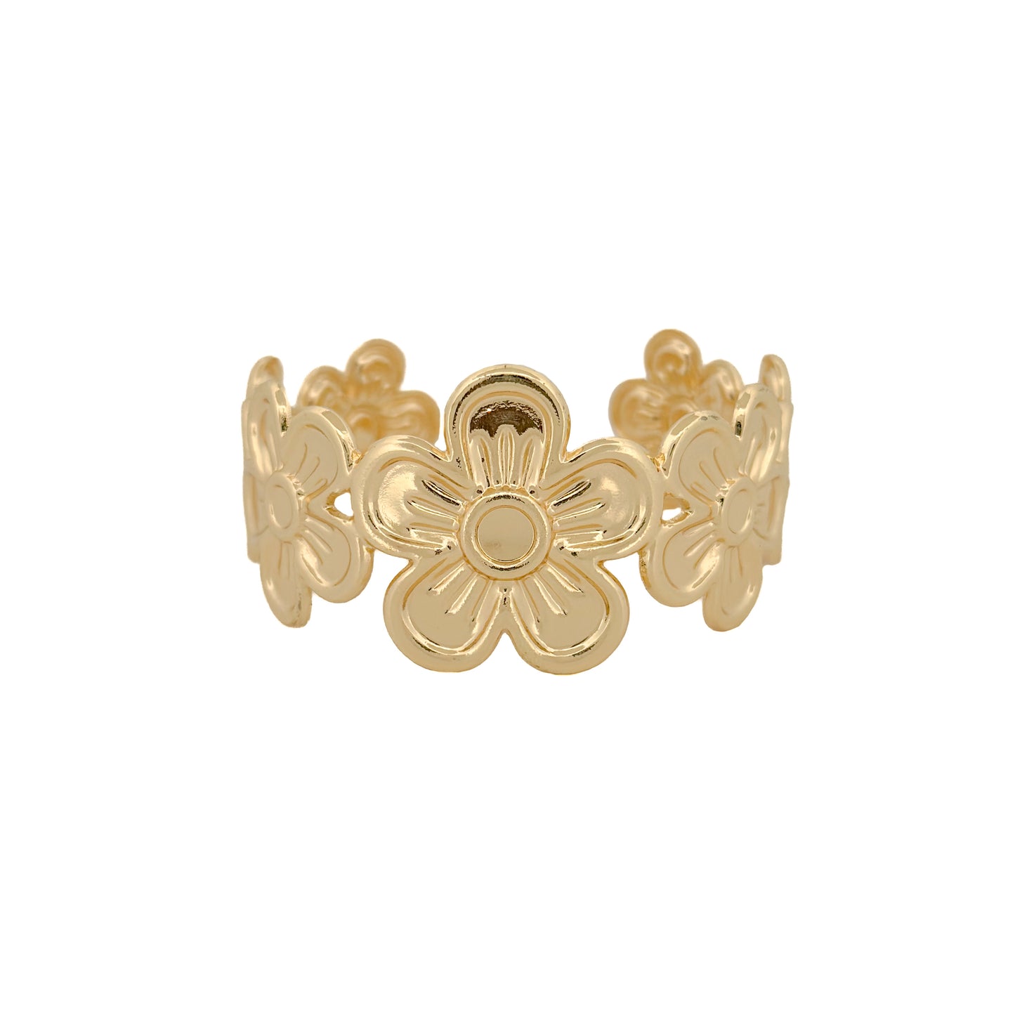 ARO ORO LAMINADO DE FLORES (AJUSTABLE)