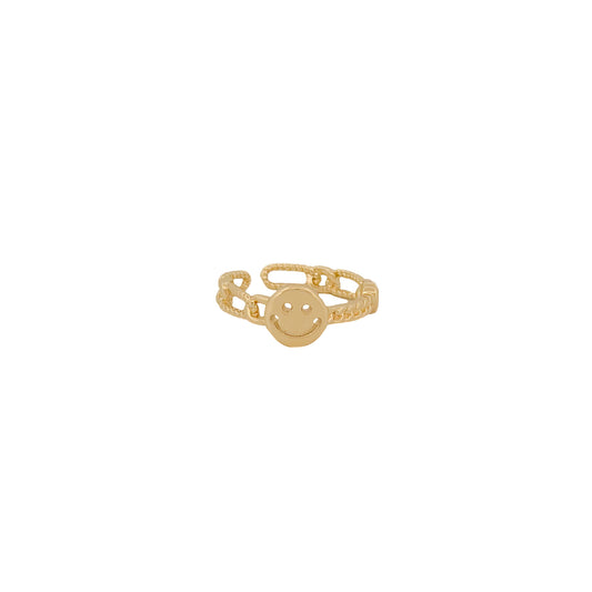 ANILLO ORO LAMINADO CARITA FELIZ AJUSTABLE