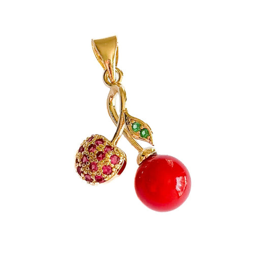 DIJE ORO LAMINADO CEREZA COMBINADA