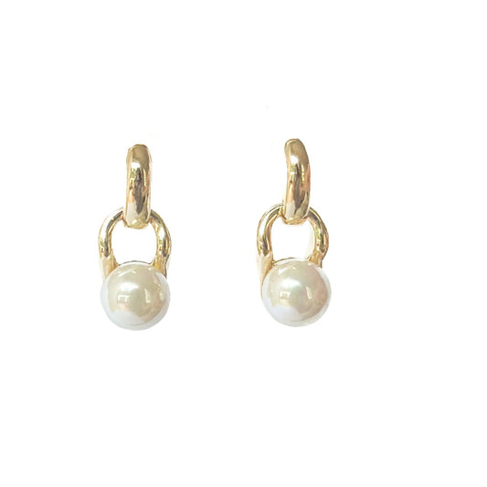 ARETE ORO LAMINADO PERLA COLGANTE