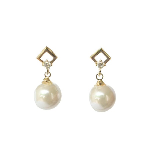 ARETE ORO LAMINADO PIEDRA/PERLA COLGANTE