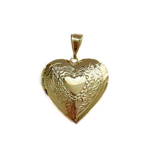 DIJE ORO LAMINADO CORAZON RELICARIO