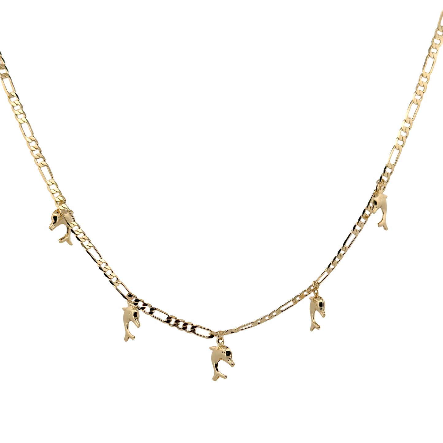 JUEGO ORO LAMINADO CARTIER 3 EN 1 DELFINES COLGANTES