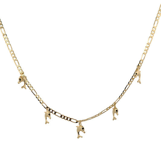 JUEGO ORO LAMINADO CARTIER 3 EN 1 DELFINES COLGANTES