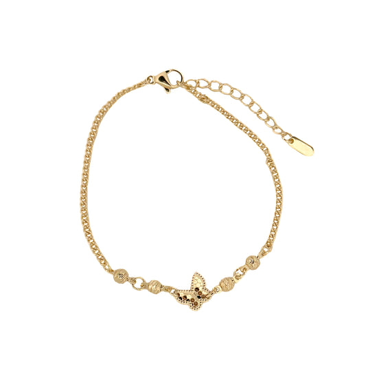 PULSO ORO LAMINADO MARIPOSA CON BALINES