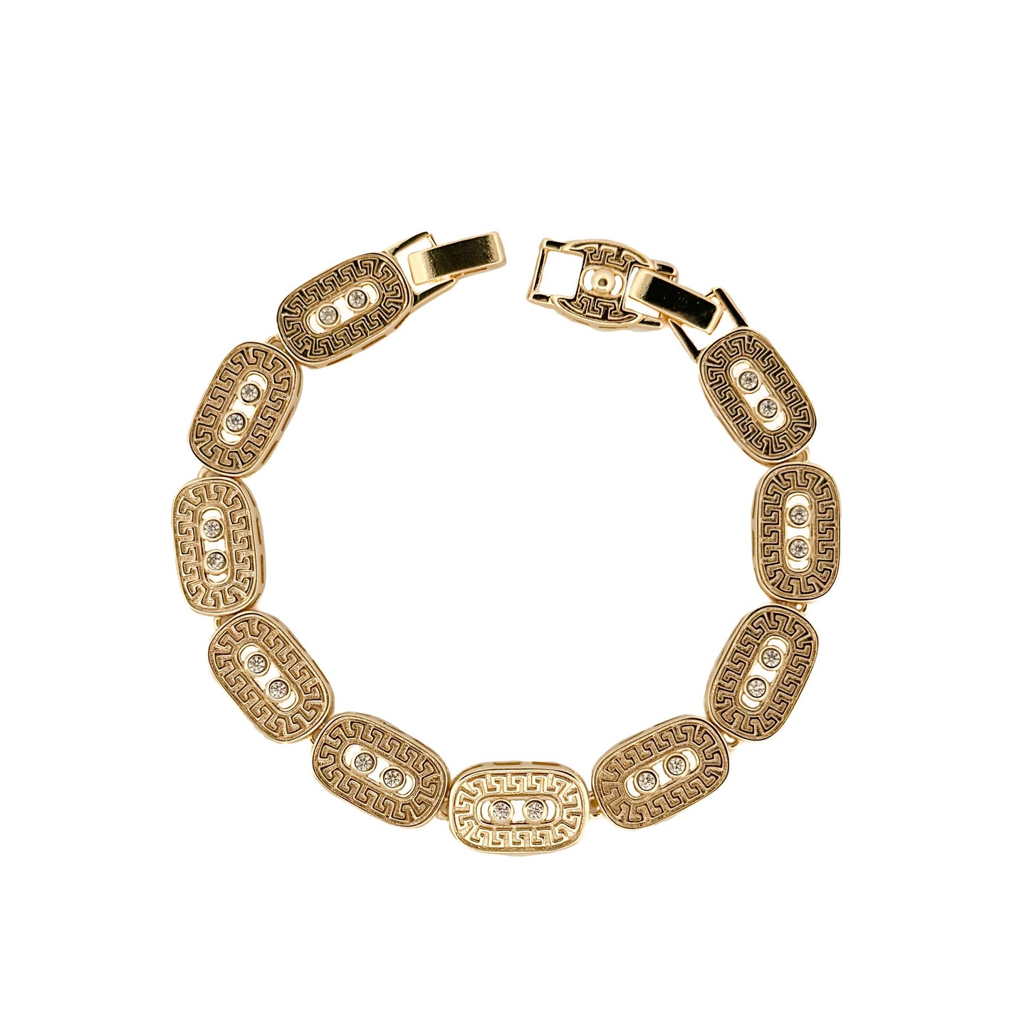 PULSO ORO LAMINADO OVALOS CON GRECAS