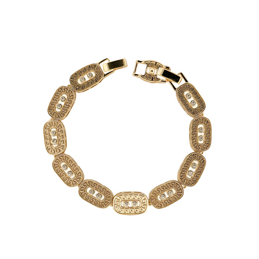 PULSO ORO LAMINADO OVALOS CON GRECAS