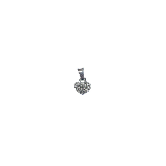 DIJE PLATA .925 CORAZON DIAMANTADO