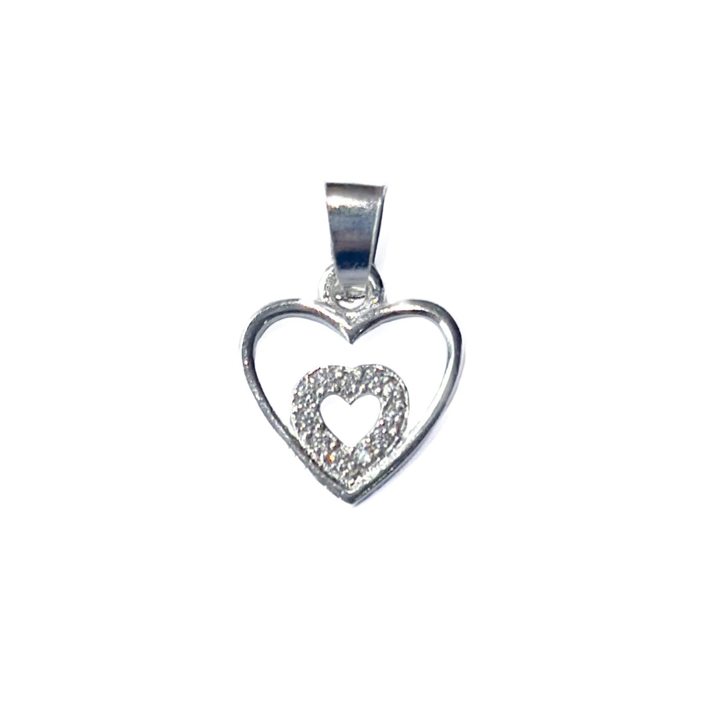 DIJE PLATA .925 DOBLE CORAZON