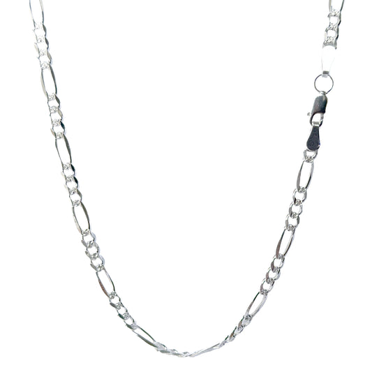 CADENA PLATA .925 CARTIER 3X1 & 4.5MM CON PAVE