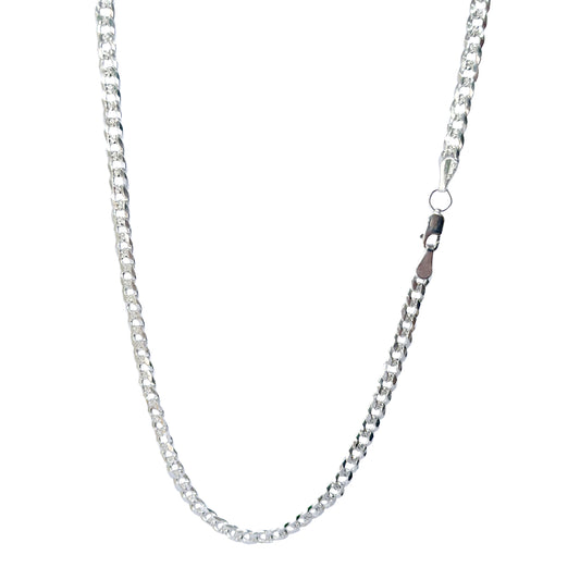 CADENA PLATA .925 BARBADO & 4MM CON PAVE