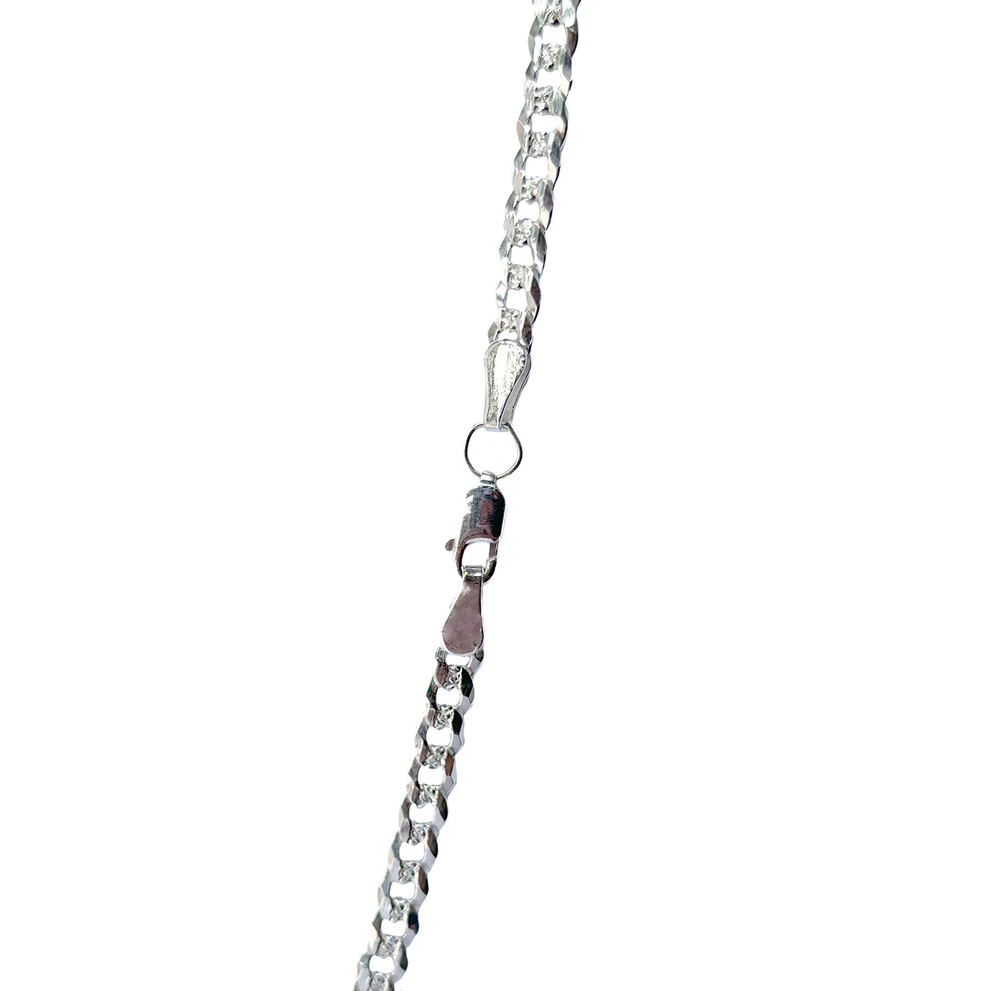 CADENA PLATA .925 BARBADO & 4MM CON PAVE