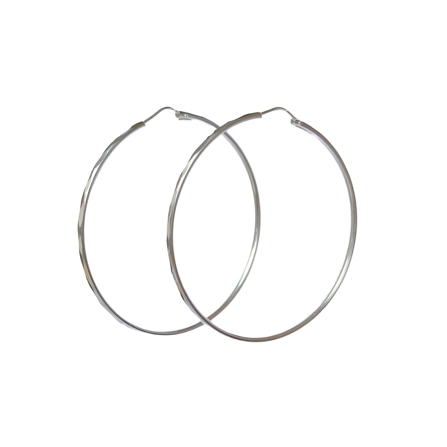 ARRACADA PLATA .925 CON FACETADA 60MM
