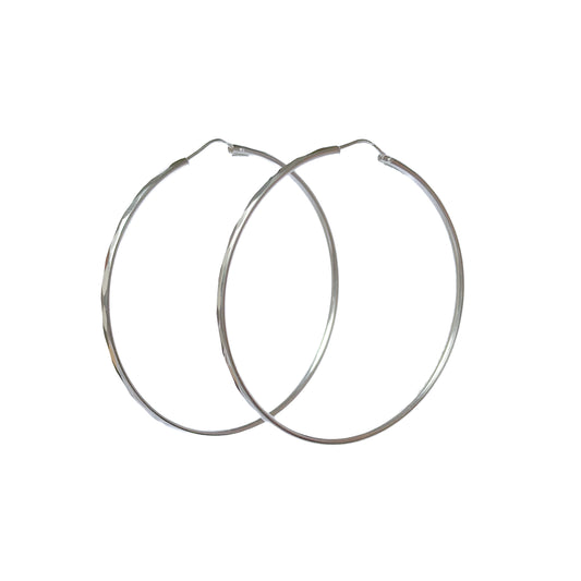 ARRACADA PLATA .925 CON FACETADA 60MM