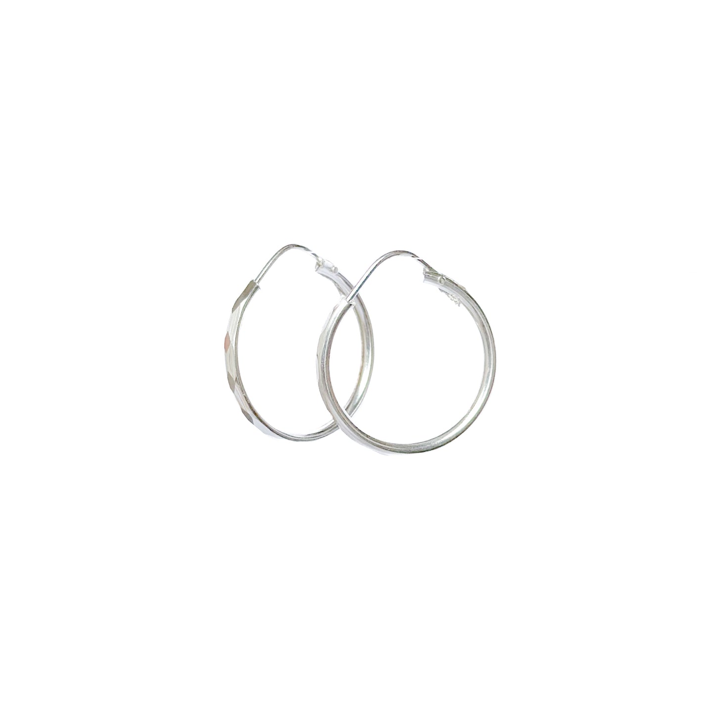 ARRACADA PLATA .925 CON FACETADA 22MM