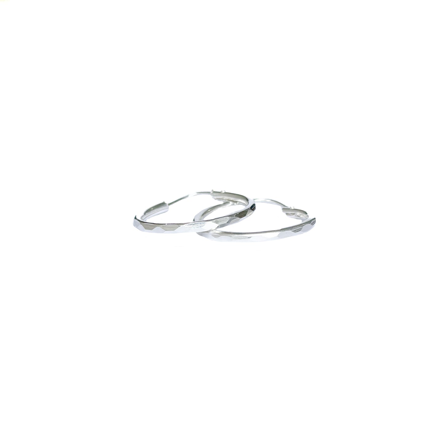 ARRACADA PLATA .925 CON FACETADA 22MM