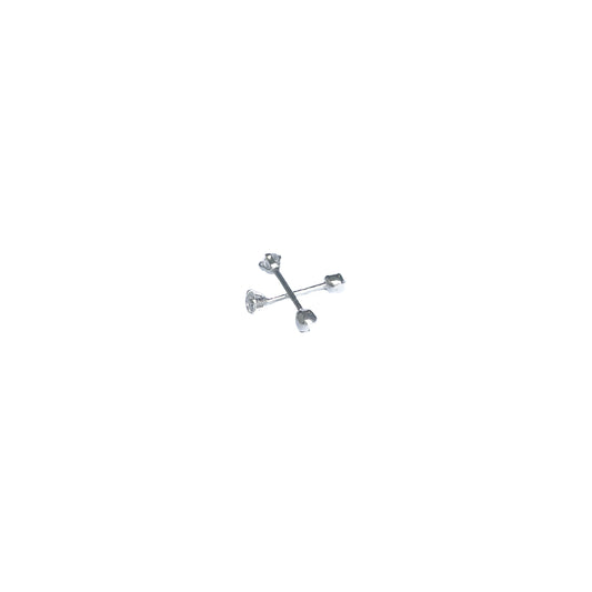BROQUEL PLATA .925 PIEDRA BLANCA 2.5MM