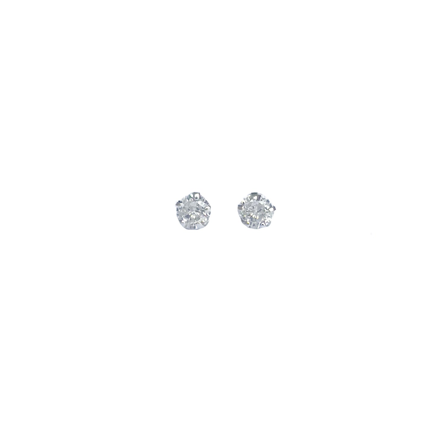 BROQUEL PLATA .925 PIEDRA BLANCA 4MM