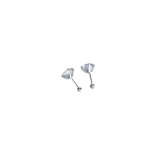 BROQUEL PLATA .925 PIEDRA BLANCA 8MM