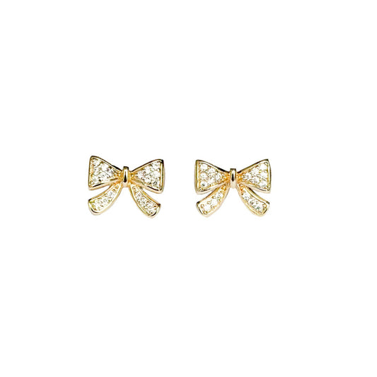 ARETE ORO LAMINADO MOÑO CON PIEDRAS