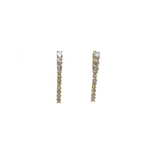 HUGGIE ORO LAMINADO TIRA COLGANTE CON PIEDRAS