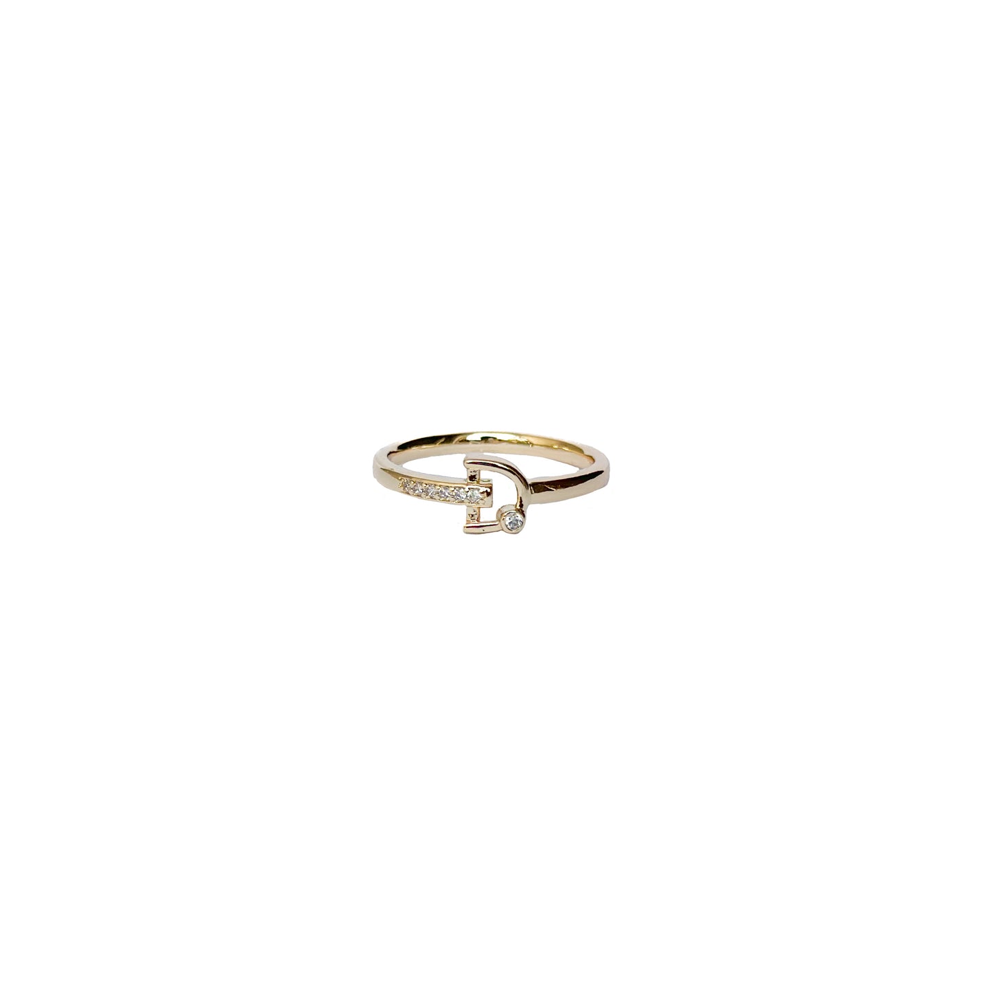 ANILLO ORO LAMINADO DISEÑO CON PIEDRAS BLANCAS