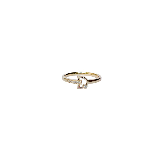 ANILLO ORO LAMINADO DISEÑO CON PIEDRAS BLANCAS