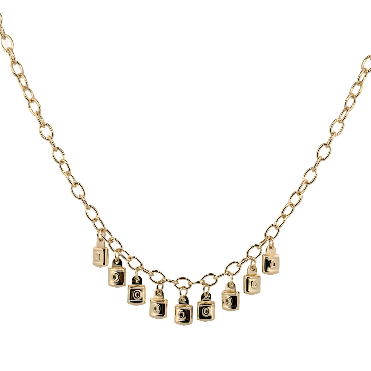 GARGANTILLA ORO LAMINADO CANDADOS COLGANTES