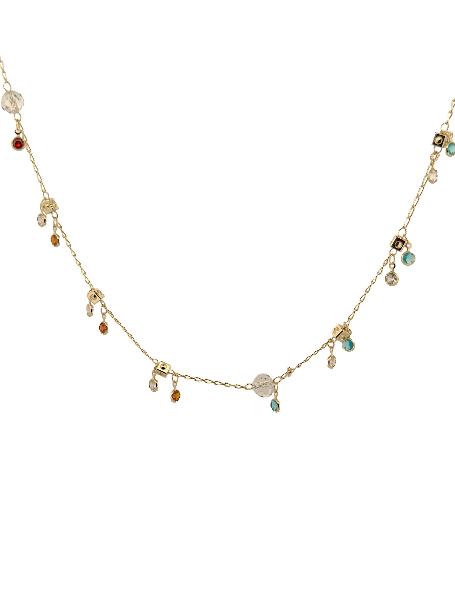 GARGANTILLA ORO LAMINADO PIEDRAS COLGANTES