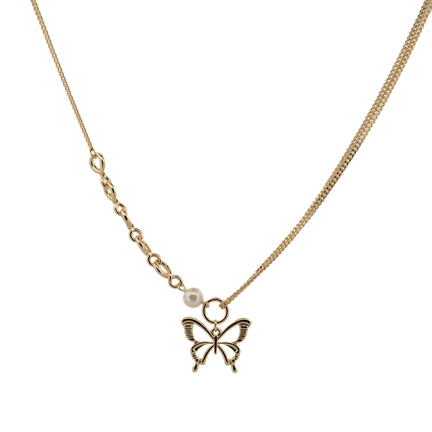 GARGANTILLA ORO LAMINADO MARIPOSA COLGANTE