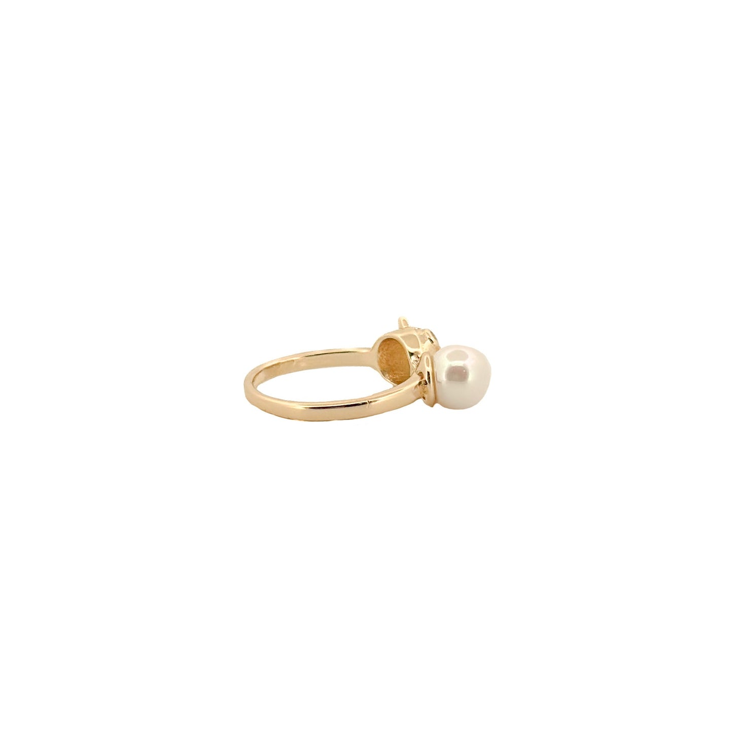 ANILLO ORO LAMINADO ZORRO CON PERLA AJUSTABLE