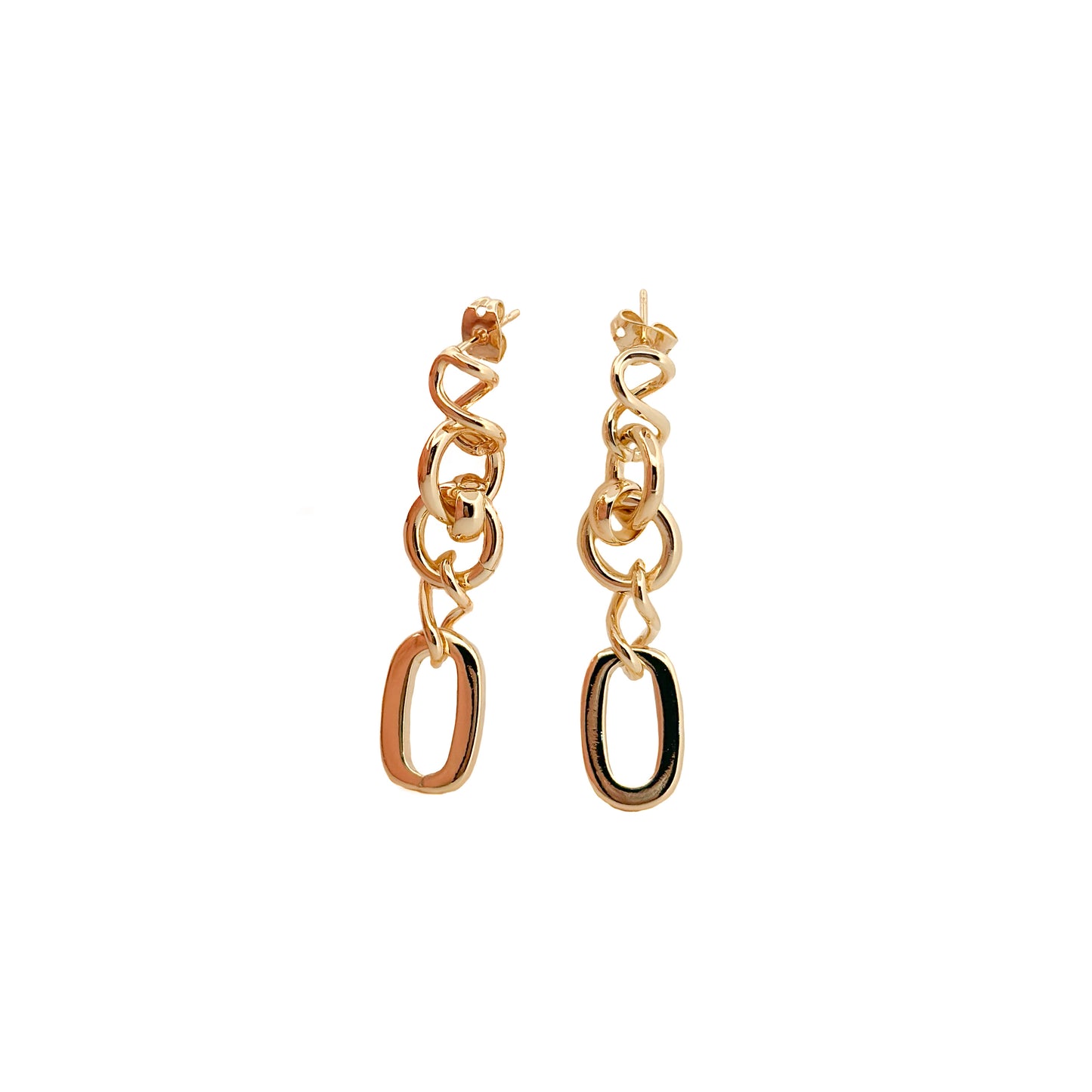 ARETE ORO LAMINADO INFINITO CON ESLABONES COLGANTES